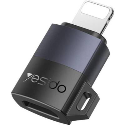 Yesido OTG адаптер - Yesido GS27 - Type-C → Lightning, 480Mbps, алуминий, 27W - Сив