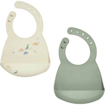 Mamas & Papas Комплект силиконови лигавници Mamas & Papas - Dino Teal, 2 броя (44231DN00)