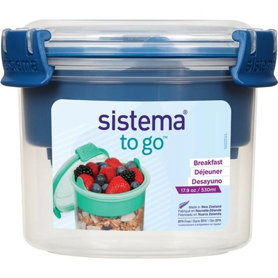 Sistema To Go Krabička na desiatu + miska lyžička 530 ml modrá