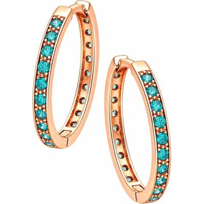 Zlaton Náušnice růžové zlato kruhy se zirkony 1.5cm 1.85g N23122502059