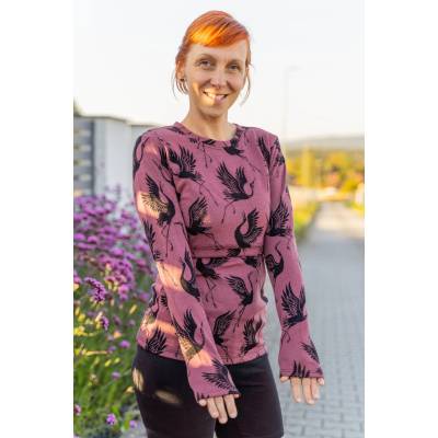 Jsem máma kojicí tričko merino jeřábi