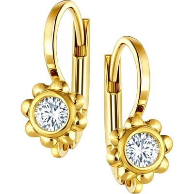 Zlaton Náušnice žluté zlato květina s kamenem 1.65g 000660304197