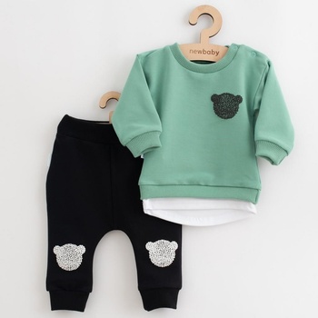 New Baby Dojčenská súprava tričko a tepláčky Brave Bear ABS zelená