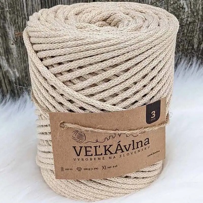 Velká vlna Špagát 3mm Capuccino