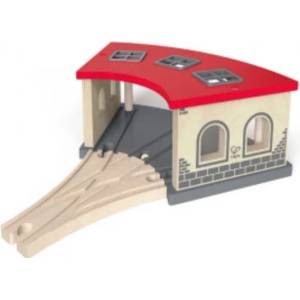Hape Дървена играчка, Hape, Влаково депо, 28.7 x 17.8 x 10.9 см
