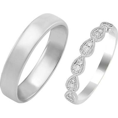 Eppi Vintage prsten s lab-grown diamanty a komfortní pánský prsten Lacy RW44427