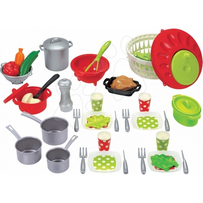 Écoiffier 100 % Chef 2621 jídelní souprava zeleno-červeno-stříbrná