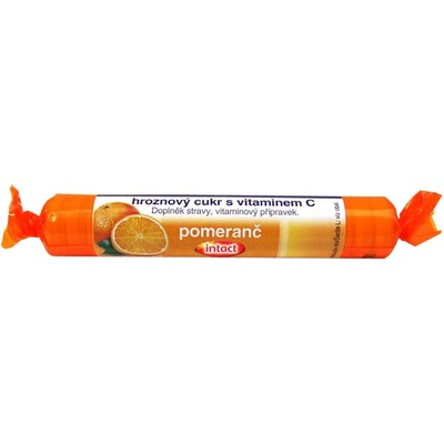 Intact Rolička hroznový cukor s vitamínom C pomaranč 40 g