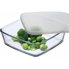 SIMAX Dóza s víčkem plast 21 x21 x 6,5 cm sklo 1,7 l