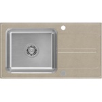 Quadron Вградена композитна мивка Quadron Pop Ralph 111, покритие от неръждаема стомана - бежова 78x43 см (FUS_R7843BE) Мивка за вграждане
