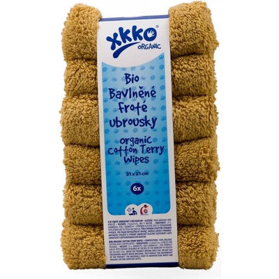 Kikko XKKO Organic BIO bavlněné froté ubrousky Honey Mustard 21x21cm