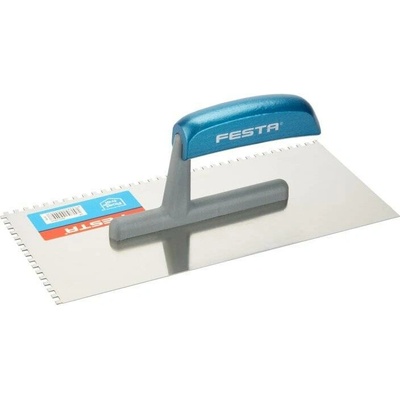 Nerezové zubové hladítko 280x130mm - zub E4 - dřevěná rukojeť FESTA