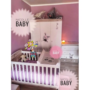 Дейзи Нова ГАРДЕРОБ ТРИКРИЛЕН С АПЛИКАЦИЯ БЯЛ+СЕВЕРЕН ДЪБ