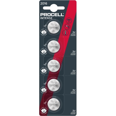 Бутонна батерия duracell procell cr2016, 3v, 5 бр. в блистер, Литиева, /цена за 1 батерия/ (procell-cr2016-5pk)