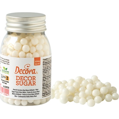 Decora Cukrové maxi perličky biele lesklé Maxi Pearls 100 g