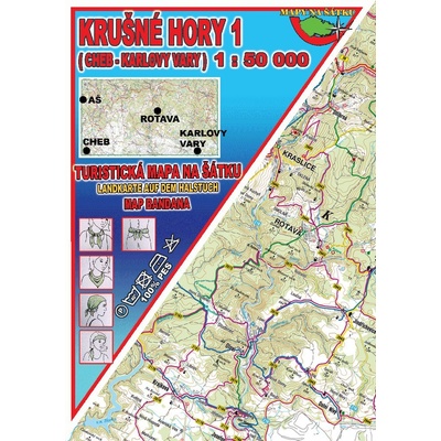 Mapy na šátku Krušné hory 1 Cheb a Karlovy Vary