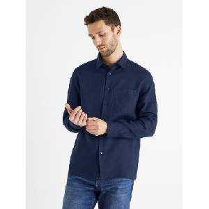 Celio Тъмносиня мъжка ленена риза Celio Baflax Celio | Sin | МЪЖЕ | S