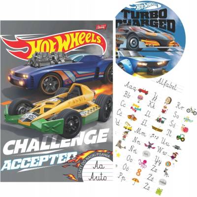 Unipap Zošit A4 na učenie písania 32l na tri linajkový dvojfarebný Hot Wheels