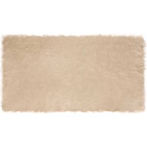 Pure Line Home Пътека tafalla с дълъг косъм, имитация на вълна, с анти-слип основа, Бежова
