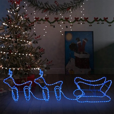 Shumee vánoční dekorace sobi a sáně venkovní 576 LED diod, 329812