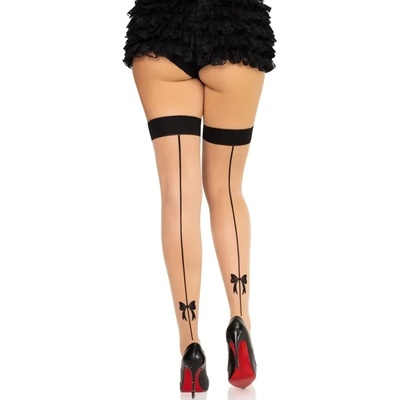 Чорапи с декоративен заден шев и панделки - Spandex Stockings S/M/L (D-245338)