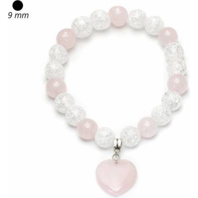 Prosperk náramek z minerálů srdíčko Růženín S0131
