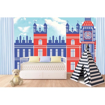 DIMEX ART s. r. o Самозалепваща се флизелинова фототапета ретро плакат лондон 375 x 250 см