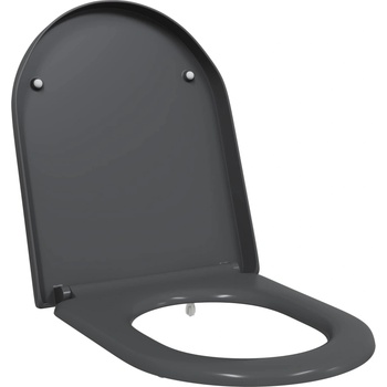 vidaXL Тоалетна седалка Антрацит 49 x 36 x 4 см Дуропласт (42002354)