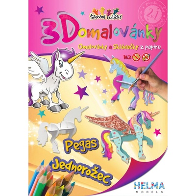 VK 3D Omaľovánky Jednorožec Pegas