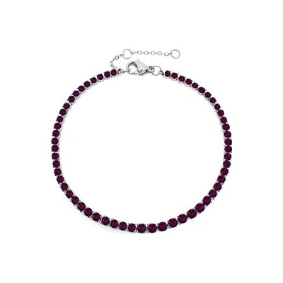 EVOLUTION GROUP CZ Ocelový štrasový tenisový náramek AMETHYST OPA1858-AM