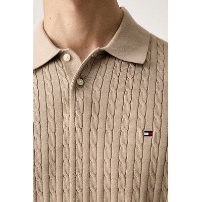 Tommy Hilfiger тениска тип пулове с яка мъжка от памук (MW0MW40701)