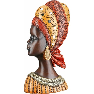 Dekorace figura hlava Afričanka Nosta, 10x20x32 cm