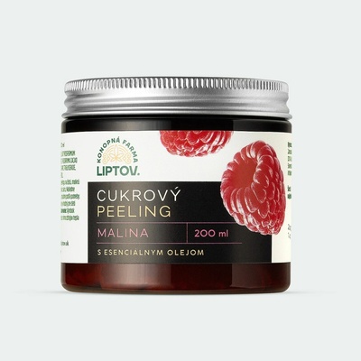 Konopná farma Liptov cukrový peeling malina 200 ml
