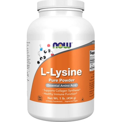 NOW Foods Now L-Lysine L-lysin 1000 mg prášok 454 g