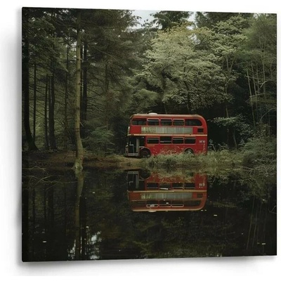 Sablio Obraz Červený patrový autobus - 50x50 cm