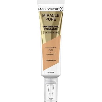 MAX Factor Miracle Pure Skin-Improving Foundation SPF30 подхранващ и хидратиращ фон дьо тен 30 ml нюанс 55 Beige