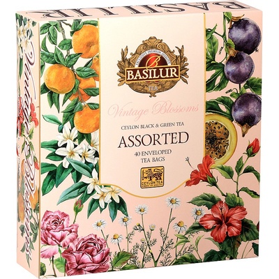 BASILUR Vintage Blossoms Assorted přebal 40 gastro sáčků 40 x 1,5 g