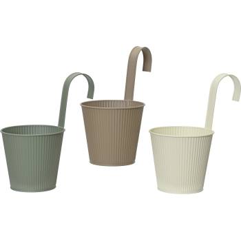 Image 1 of Decoris САКСИЯ КРЪГЛА МЕТАЛНА С КУКИ 833717 Ø16х26см МИСК ЦВЕТОВЕ (833717)