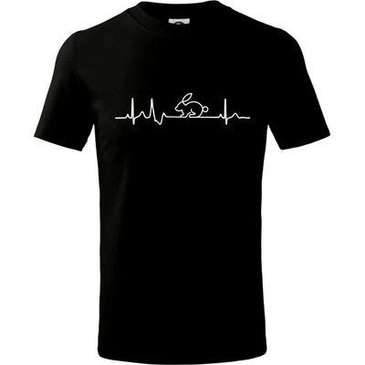 EKG králik tričko detské čierna