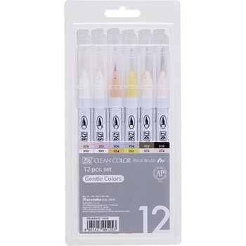 ZIG Clean Color Pensel Pen меки цветове комплект от 12 бр (RB-6000AT/12VB)