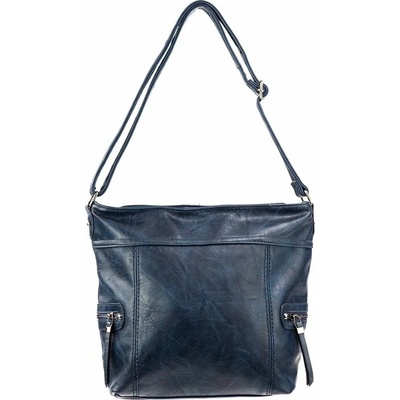 TESSA dámska crossbody koženková kabelka Tmavomodrá