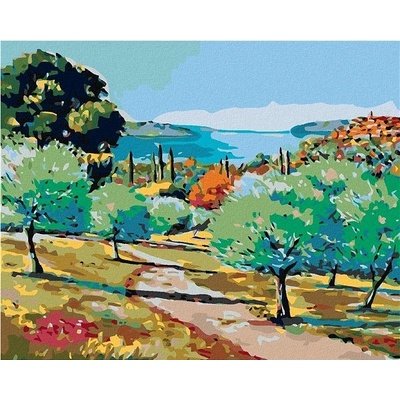 zuty Malování podle čísel sad v Toskánsku 50 x 40 cm vypnuté plátno na rám