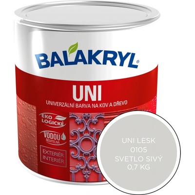Balakryl Uni lesk 0,7 kg svetlo sivý