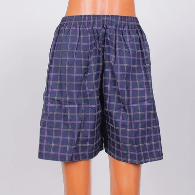 Мъжки карирани макси шорти в тъмносиньо