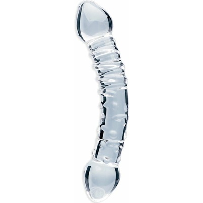 Clarity Celestial Bliss obojstranné dildo z borosilikátového skla 18,5 x 3,5 cm