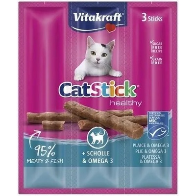 Vitakraft Cat Stick Mini Саламена пръчица с камбала и Омега 3 - 3бр