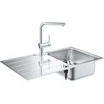 GROHE - Комплект от кухненска мивка K500 и смесител Minta, неръждаема стомана/хром 31573SD1 (31573SD1)