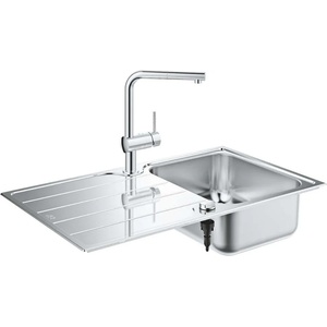 GROHE - Комплект от кухненска мивка K500 и смесител Minta, неръждаема стомана/хром 31573SD1 (31573SD1)