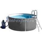 POOL EXPERT Пълен пакет кръгъл басейн "Grey style" 500 x 120 см