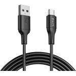 Lito Кабел за данни с USB конектори, Micro-USB, 1m - Lito (LD06V) - Черен